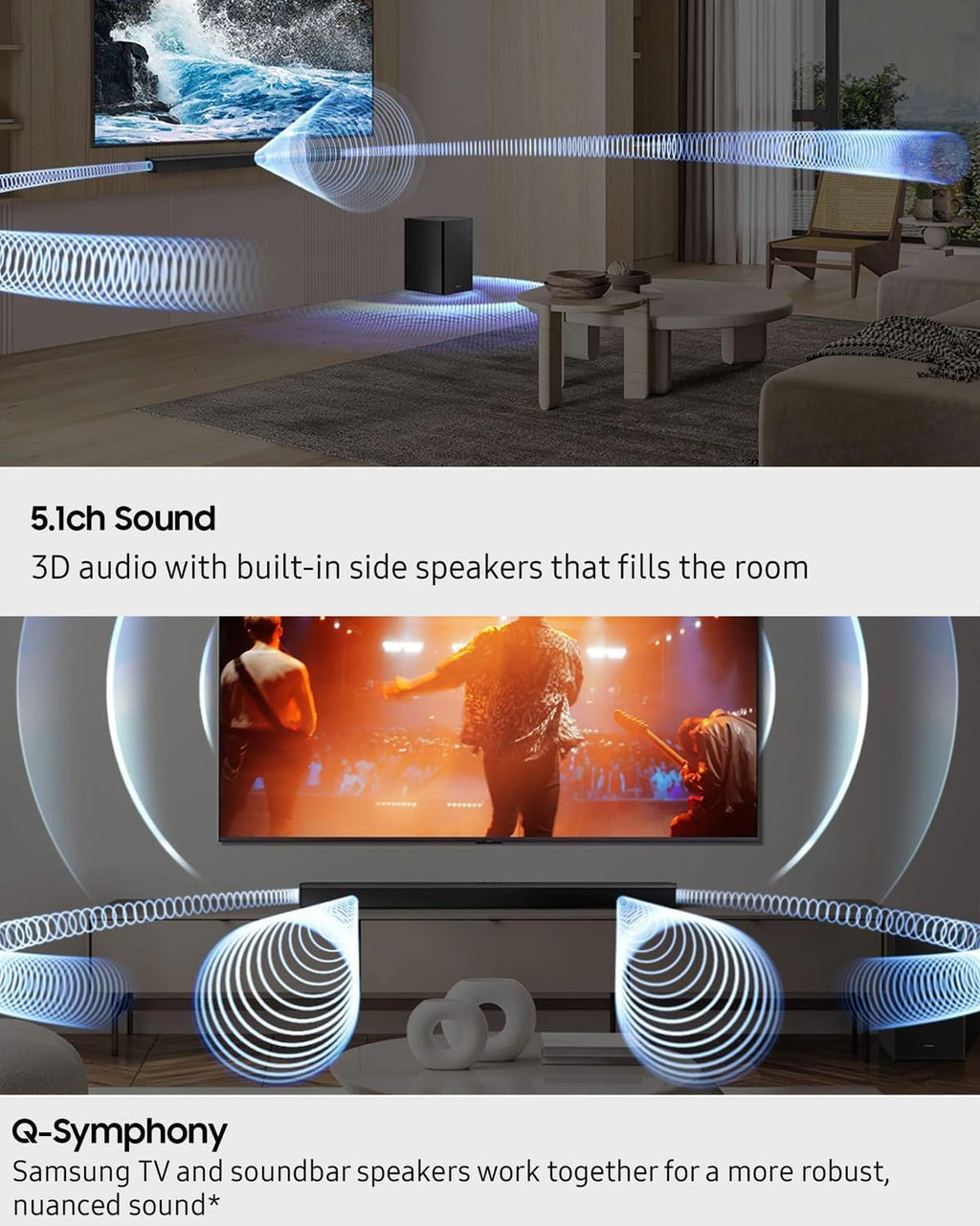 Samsung B-Series Soundbar HW-B750F 5.1ch with Wireless Subwoofer, DTS Virtual:X Surround Sound, TV Home Theater System for Movies, Gaming, Powerful Bass & Immersive Audio Upgrade