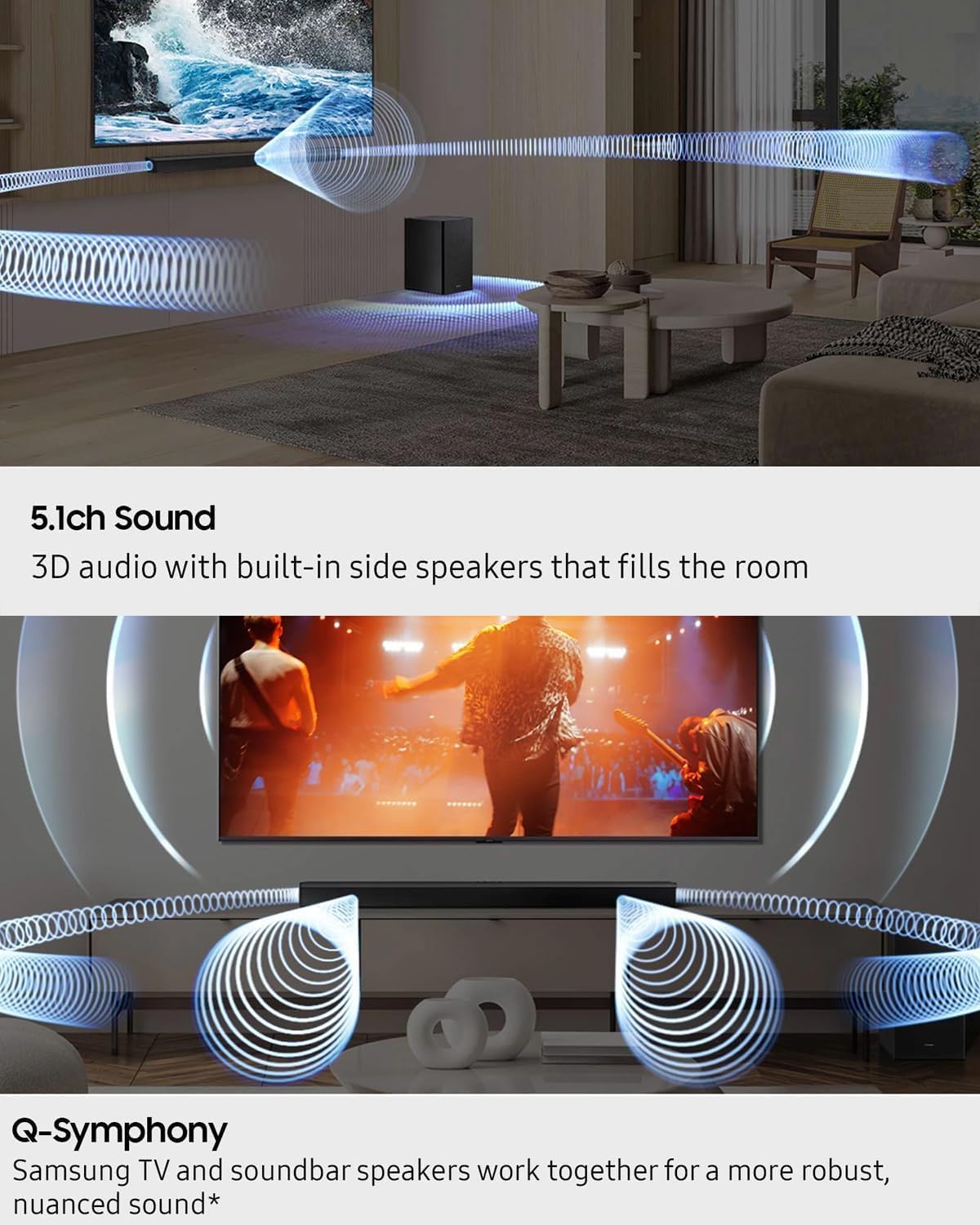 Samsung B-Series Soundbar HW-B750F 5.1ch with Wireless Subwoofer, DTS Virtual:X Surround Sound, TV Home Theater System for Movies, Gaming, Powerful Bass & Immersive Audio Upgrade