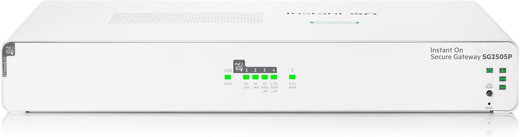 HPE Networking Instant On Secure Gateway SG2505P 5-Port 2.5G Smart-Managed Gateway with PoE, 2X 2.5GBase-T, 3X 1GBase-T, 60W PoE Class 4, US Cord (S0G34A#ABA)