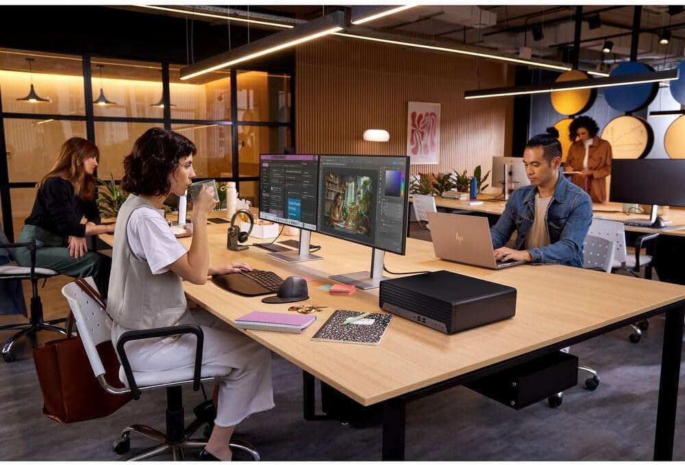 HP ProDesk 400 SFF Business Desktop Computer, Intel CPU, 16GB RAM, 1TB HDD + 256GB PCIe SSD, Dual 4K Display Support, Type-C, DisplayPorts, Wi-Fi, HDMI, Wire Keyboard & Mouse, Windows 11 Pro
