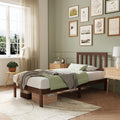 Novilla 12 Inch Twin Bed Frames Wood Twin Size Bed Frame with Classic Headboard Solid Wooden Twin BedFrame No Box Spring Needed, Easy Assembly,Walnut