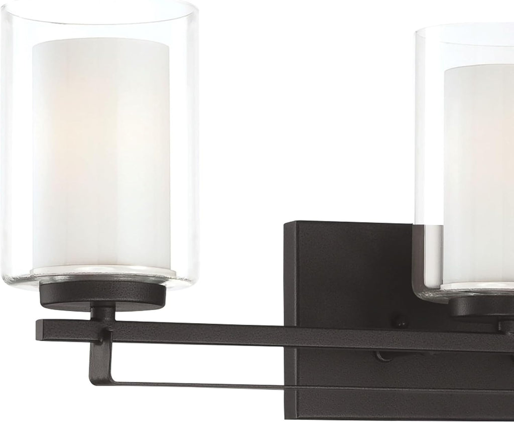 Minka Lavery 6103-66 Parsons Studio Vanity Bath Light, 3-Light, 300 Total Watts, 24-in H x 8.75-in W, Sand Coal Black