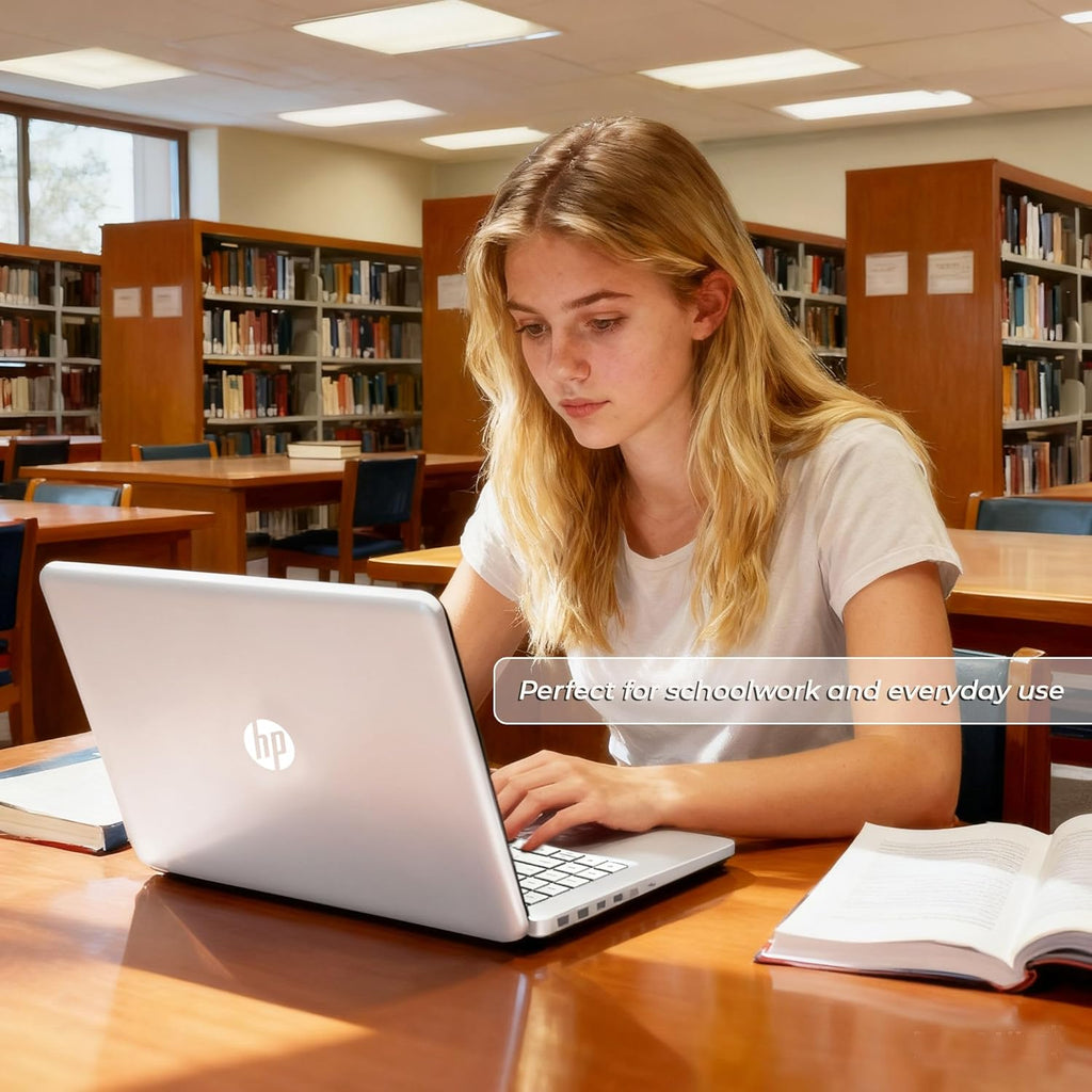 HP 14″ Rose Gold Lightweight Laptop • Microsoft 365 & Copilot AI • Intel 4-Core N150 CPU • 4GB RAM Memory & 128GB SSD + 1TB Cloud Storag • Windows 11 • Portable Student Laptop