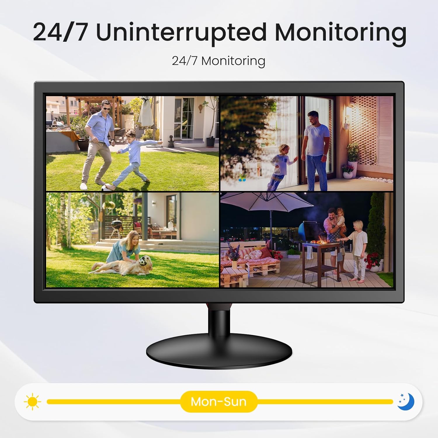 Eyoyo Security Camera Monitor 22-inch, 1080P FHD 75Hz LED PC Screen with HDMI VGA AV BNC USB Inputs, Built- in Speakers, Video Monitor for CCTV NVR DVR