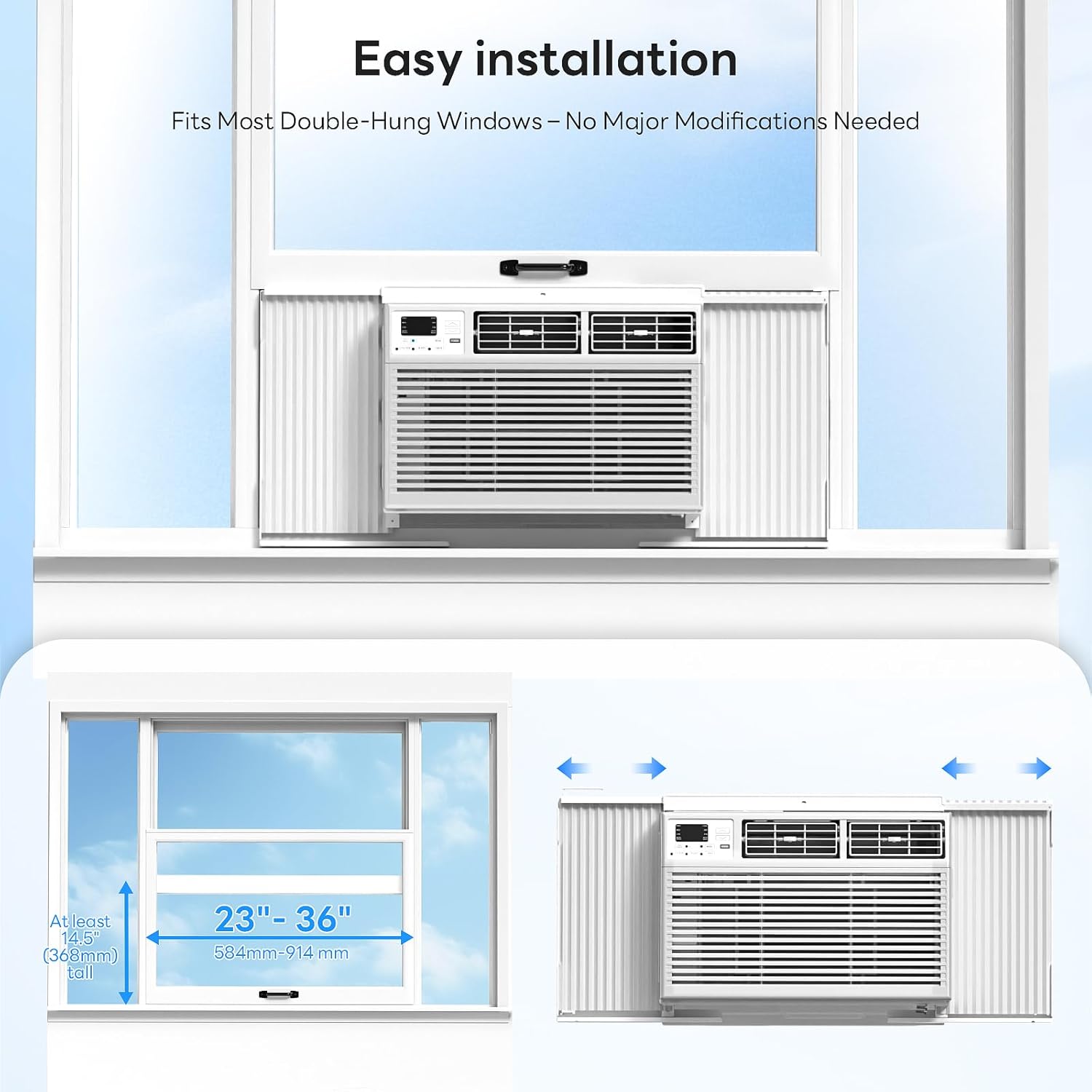 ZAFRO 8,000 BTU Window Air Conditioner Cools Up to 350 Sq.Ft.,Window AC Units with 7 Modes&4 Speeds,Quiet Operation,Energy Saving with Remote,Easy Installation for Bedroom,Small Rooms,White2026New