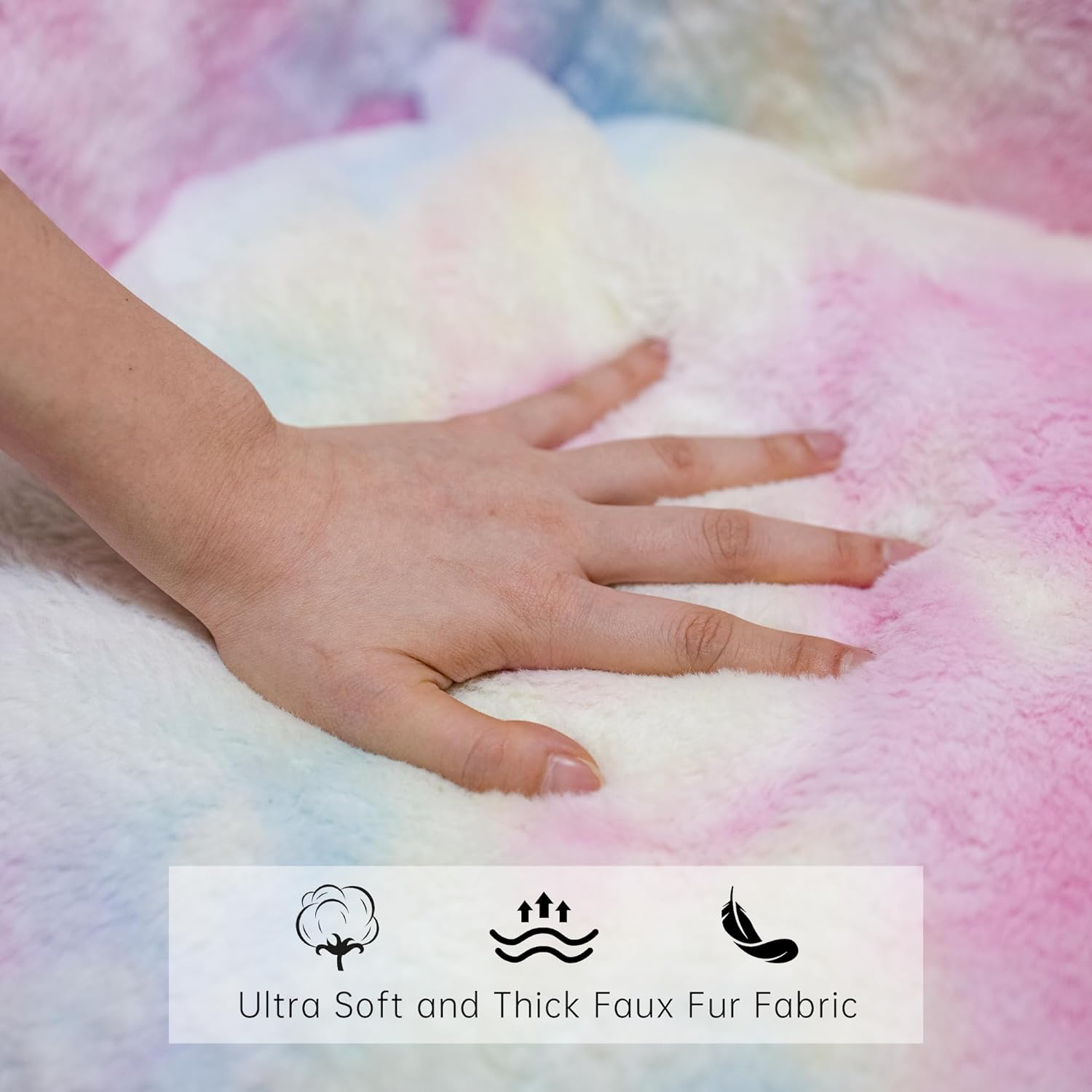 Recaceik Bean Bag Chairs, Giant Bean Bag Chair for Bedroom, Living Room (Rainbow)