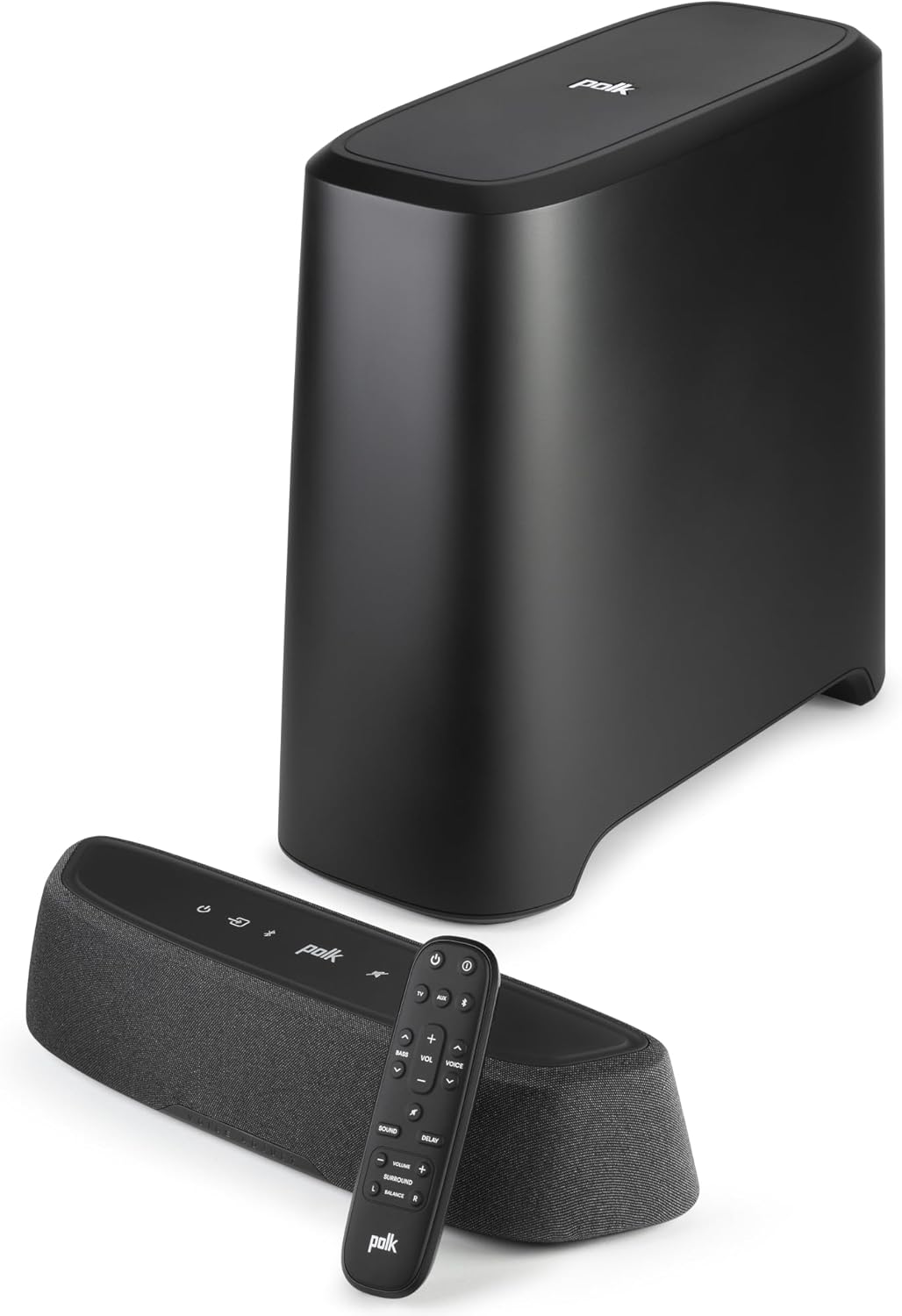 Polk Audio MagniFi Mini AX Sound Bar for TV with Wireless Subwoofer, Dolby Atmos and DTS:X Certified, Polk's patented VoiceAdjust & SDA technologies, Ultra-Compact Design, Easy Setup, Black