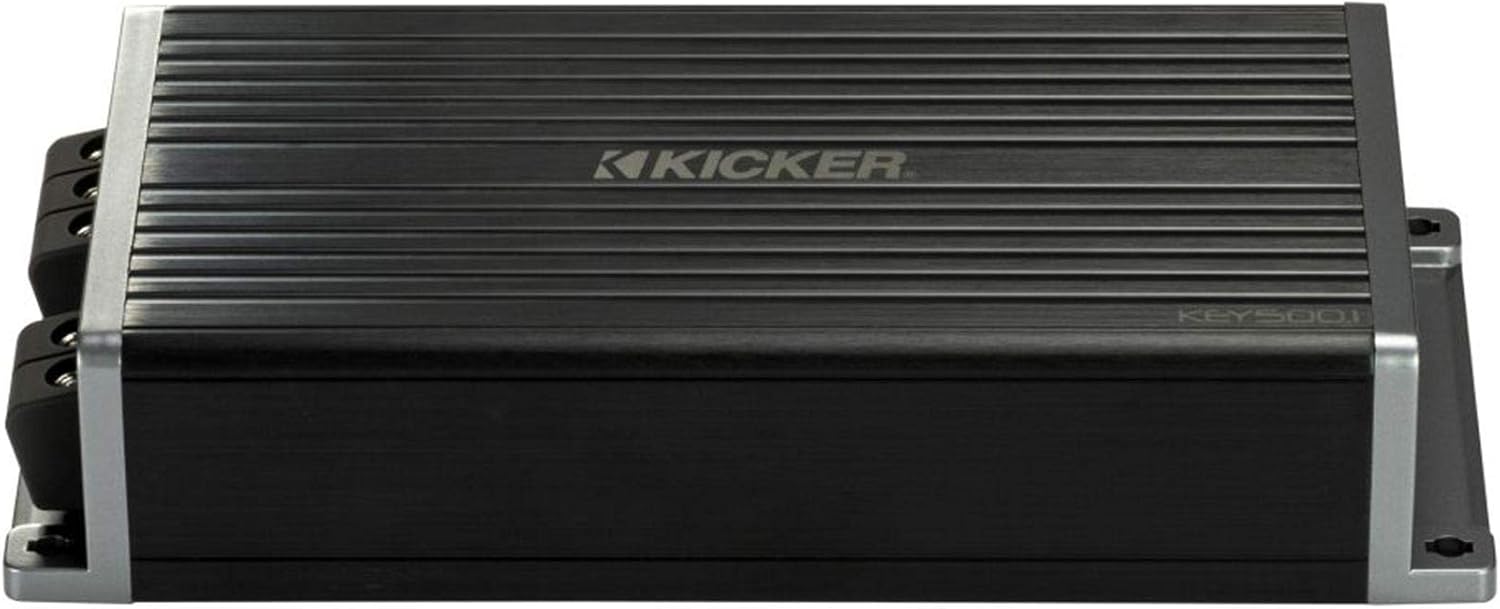 KICKER 48CVTDF122 CVTDF 12" Sub Down Firing Enclosure w/ 500 Watt Key Amp Bundle (Includes Bass Knob)