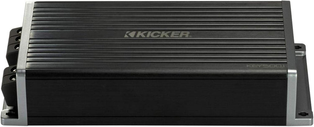 KICKER 48CVTDF122 CVTDF 12" Sub Down Firing Enclosure w/ 500 Watt Key Amp Bundle (Includes Bass Knob)