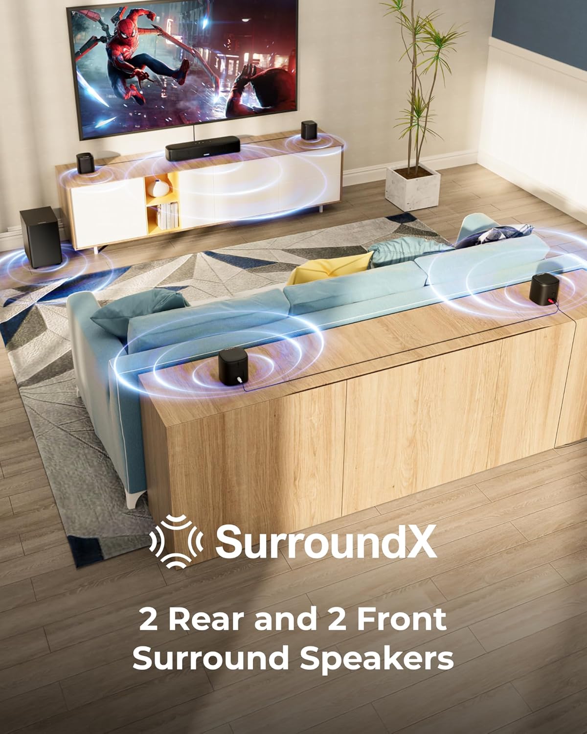 ULTIMEA 7.1ch Surround Sound Bar for Smart TV, with 4 Surround Speakers, Peak Power 330W, Surround Sound System Soundbar with Subwoofer, HDMI ARC, Bluetooth 6.0, Optical, Aux, Aura A40 Pro, 2026 Model