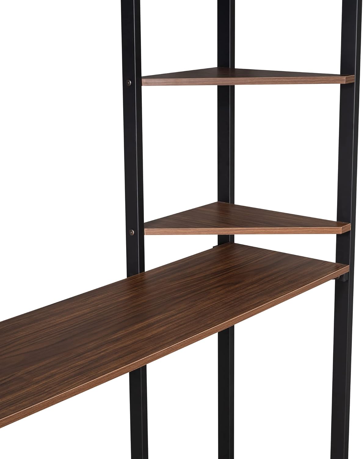 Bellemave Full Size Loft Bed with Desk and Storage Shelf and Ladder, Metal Full Size Loft BedFrame,Black