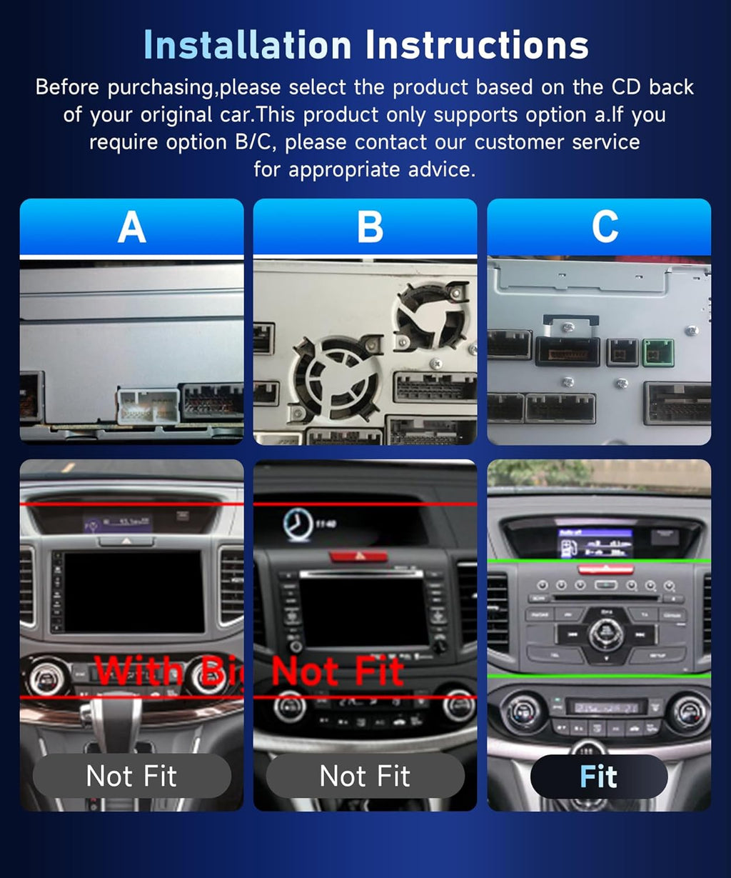 8Core4+64G Car Stereo for Honda CRV 2012-2016 Wireless CarPlay/Android Auto Android Radio with Qualcomm 9" IPS Touch Screen,BT5.1,DSP Hi-Res,GPS,SWC,Backup Camera for Honda CRV Radio