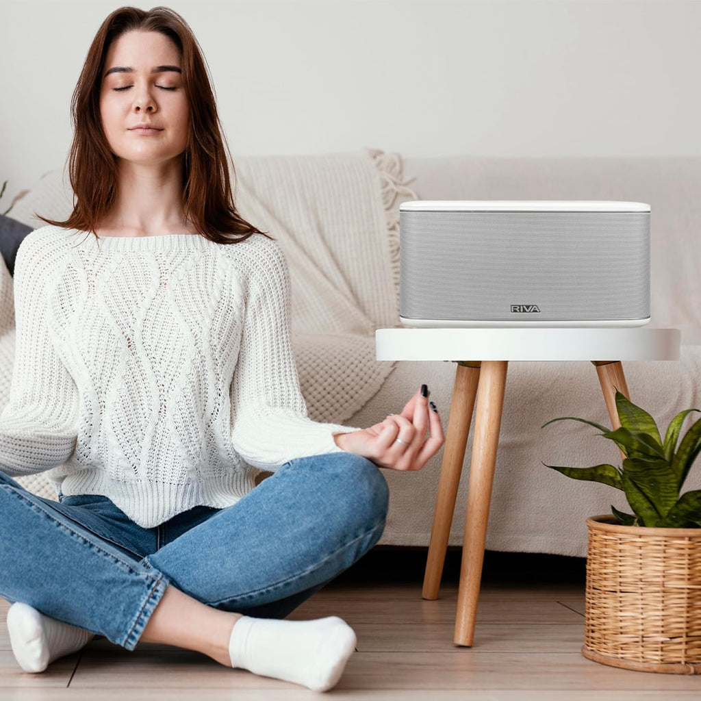 RIVA Upgraded Festival Wi-Fi Bluetooth Hi-Fi speaker, 10 drivers, 200 watts, Support Chromecast, Airplay2, Spotify streaming audio, Multi-room Music, Optical, USB and 3.5mm Aux-in Connectivity (White)