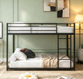 Bellemave Full Over Full Bunk Bed, Heavy Duty Metal Bunk BedFrame with Ladder and Guardrail for Kids, Adults, Cannot be Split, Black