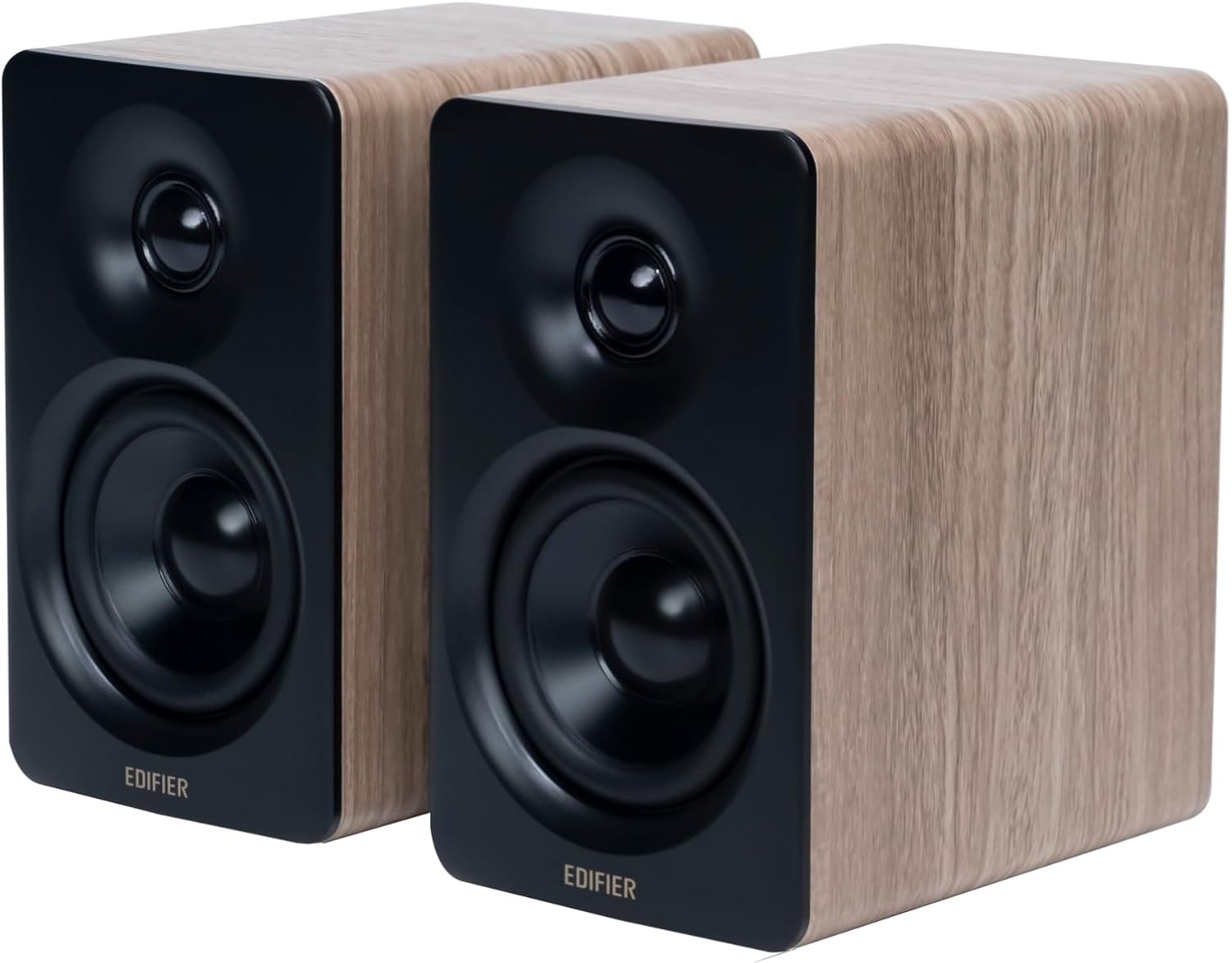 Edifier M60 Multimedia Speaker Bluetooth 5.3, 66W RMS, Hi-Res Audio & Hi-Res Wireless Audio, LDAC,3" Mid Bass & 1" Tweeter, USB-C & Aux Inputs, Compact Desktop Speaker – Classic Oak (Renewed)