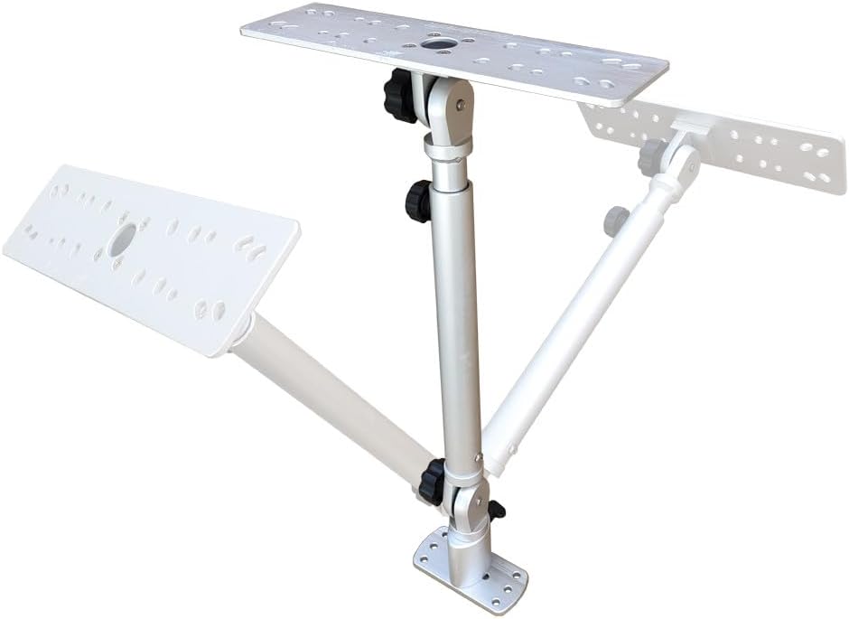 Brocraft Marine Electronic Mount, Fish Finder Bracket, Anodized Aluminum Swivel Monitor Mount with Adjustable Height