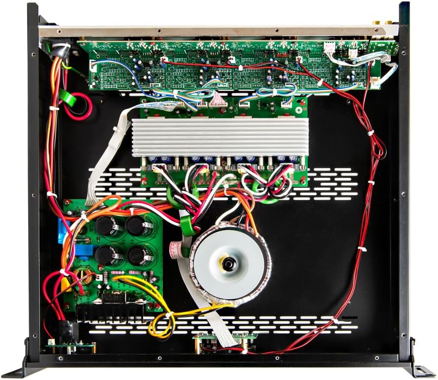OSD Audio 4-Zone 8-Channel Amplifier with 4 in-Wall 100W Rotary Volume Controls – Multi-Room Audio System with Impedance Matching, 80W RMS per Channel, Bridgeable, Rack Mountable