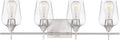 Savoy Essentials 8-4030-4-SN Octave Bohemian Clear Glass Bathroom Vanity Wall Light, 4-Light 240 Total Watts, 10" H x 29" W, Satin Nickel