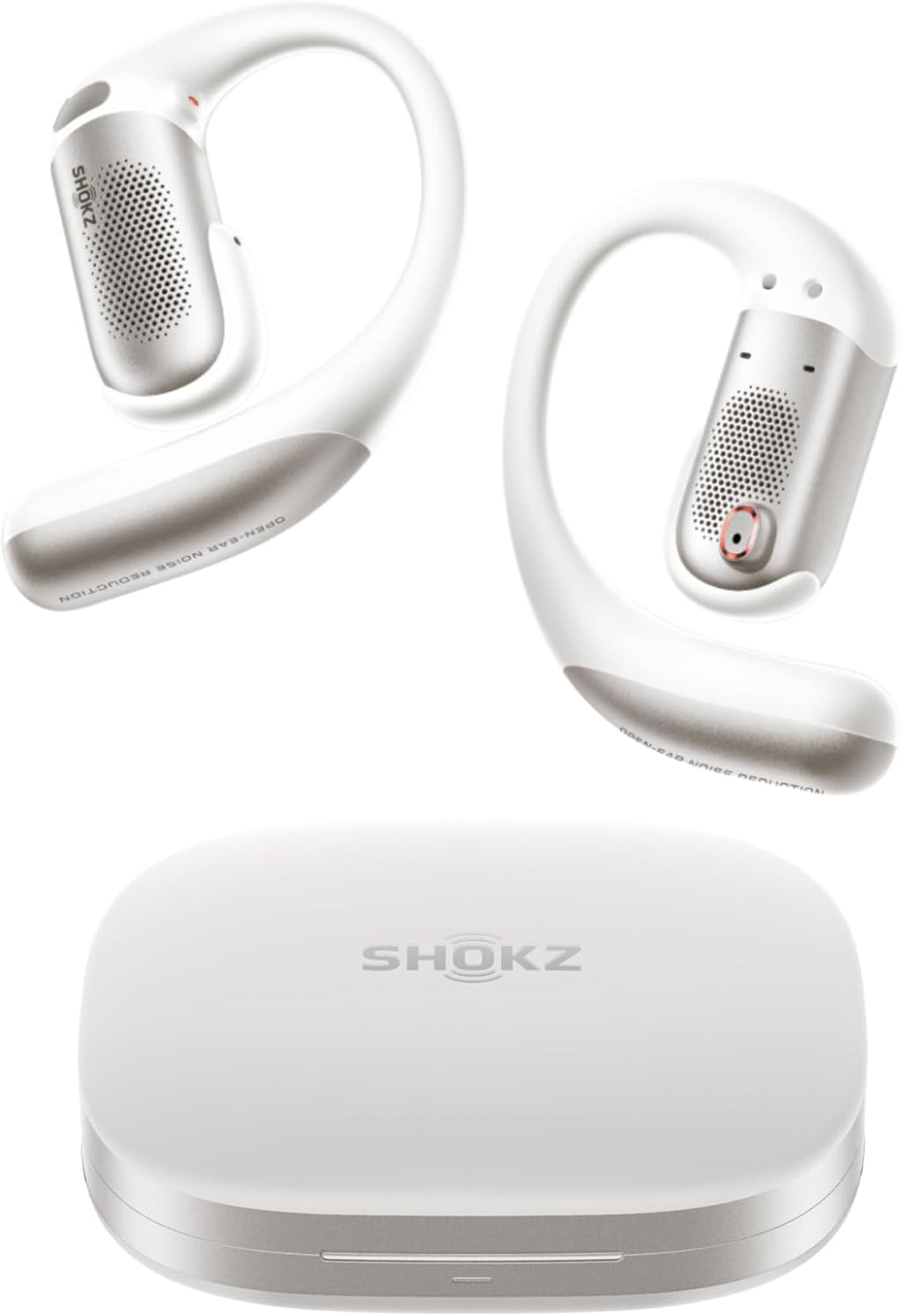 SHOKZ OpenFit Pro Open-Ear True Wireless Earbuds with Open-Ear Noise Reduction, Optimised for Dolby Atmos, Deep Bass, 50H Playtime, AI-Powered Clear Calls for Work, Sport, Bluetooth 6.1, IP55, White