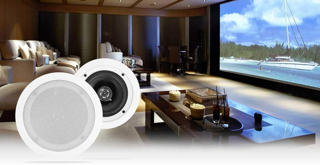 Rockville Bundle Rock Zone 8 8-Channel 1000W RMS Multi Room Receiver/Amplifier Bundle with (8) HC55 White 5.25" 300 Watt in-Ceiling Home Theater Speakers 8 Ohm (9 Items)