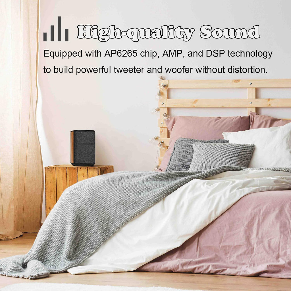 Edifier WiFi Smart Speaker Without Microphone, Compatible with Alexa, Supports AirPlay 2, Spotify Connect, Tidal Link, 40W RMS One-Piece Wi-Fi and Bluetooth Sound System, No Mic, MS50A