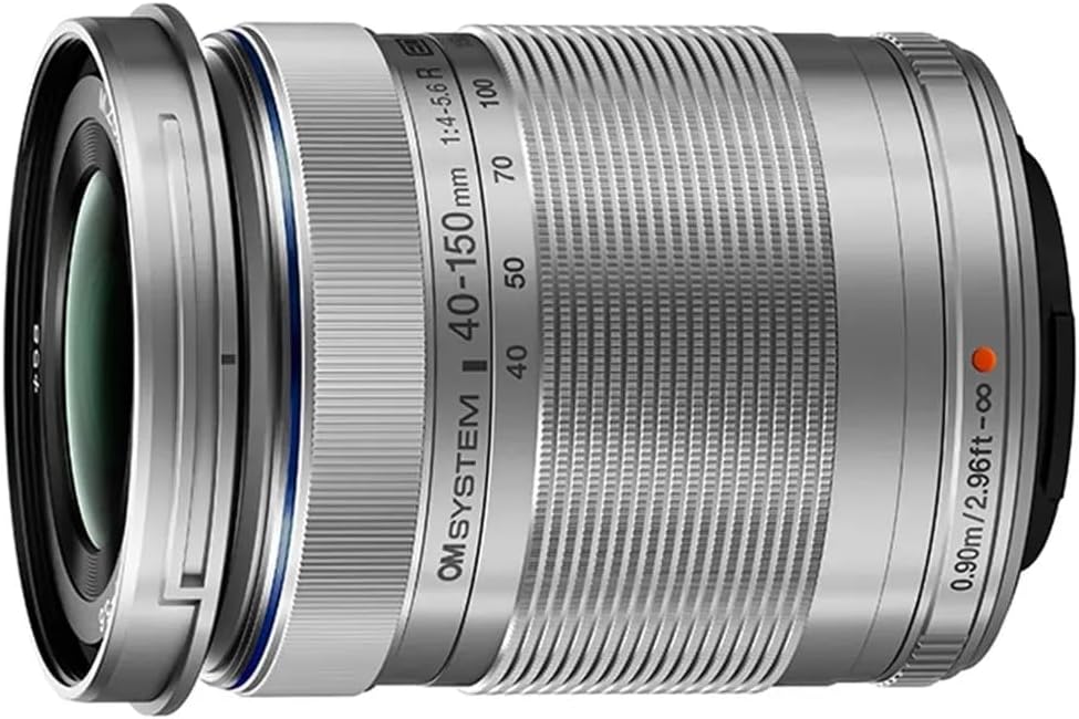 OM SYSTEM Olympus M.Zuiko Digital 40-150mm F4.0-5.6 R Silver for Micro Four Thirds System Camera, 3.75x Zoom Lens, Portable Design