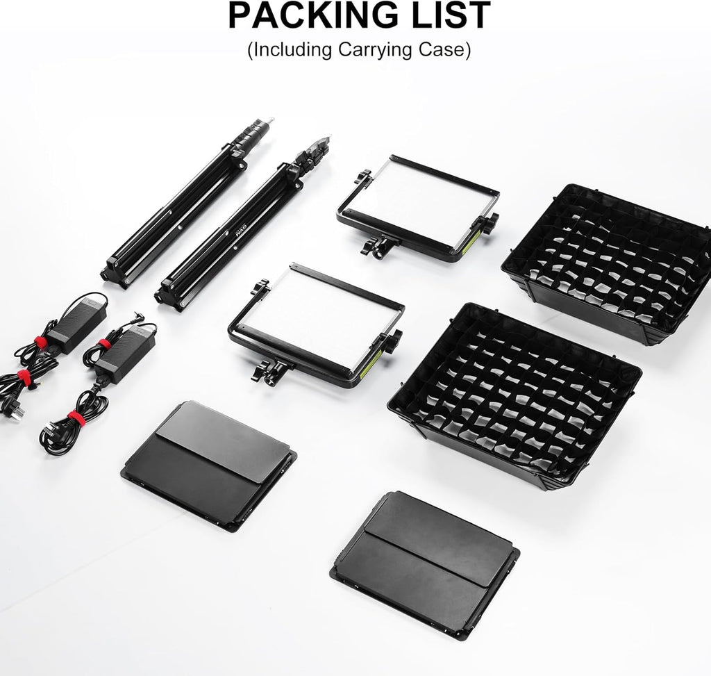GVM RGB Photography Lighting Kits with 2 Softboxes, 680RS 50W Studio Lights with Bluetooth Control, 2 Packs Video Light with 18 Lighting Scenes, led Panel Lights for Video Recording, 8500lux/0.5m
