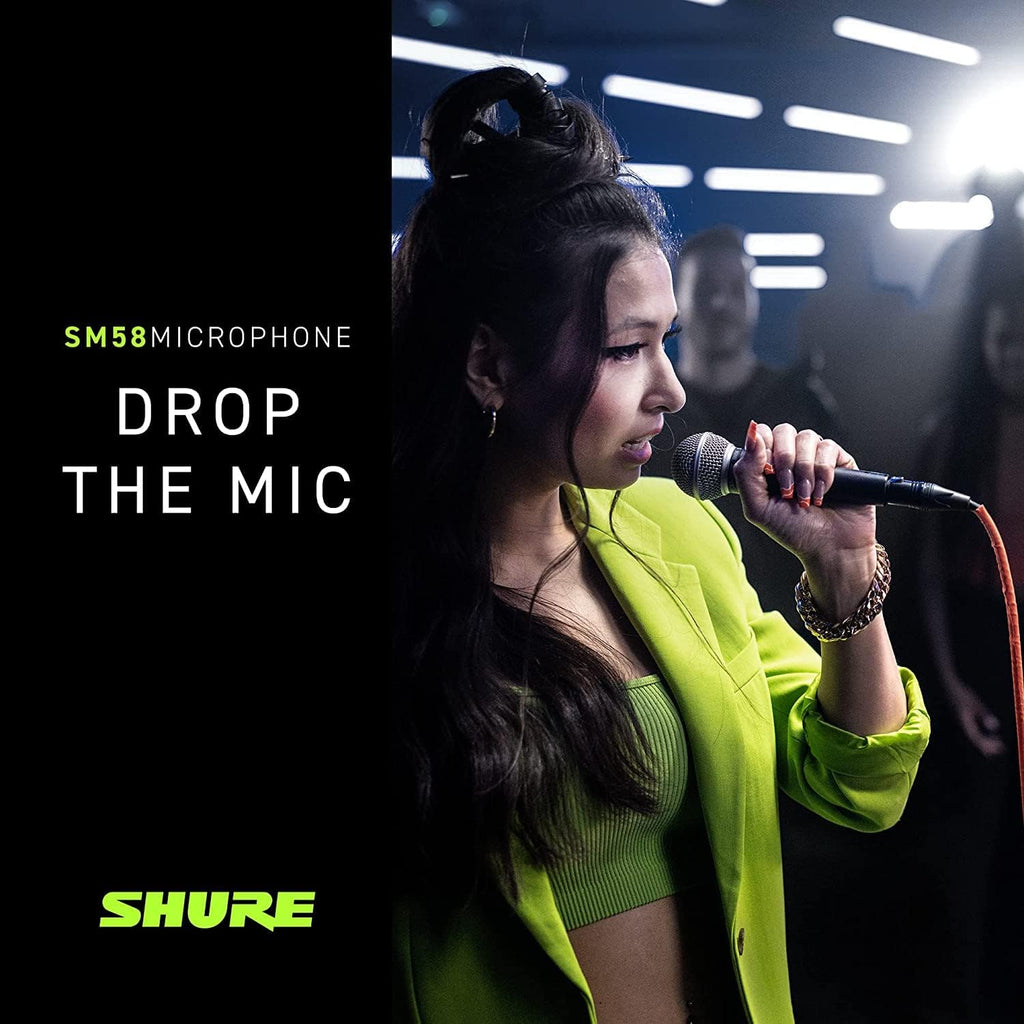 Shure SM58-LC Dynamic Vocal Microphone – Professional Handheld Cardioid XLR Mic for Singing, Live Performance, Studio Recording, Podcast & Broadcast, Black