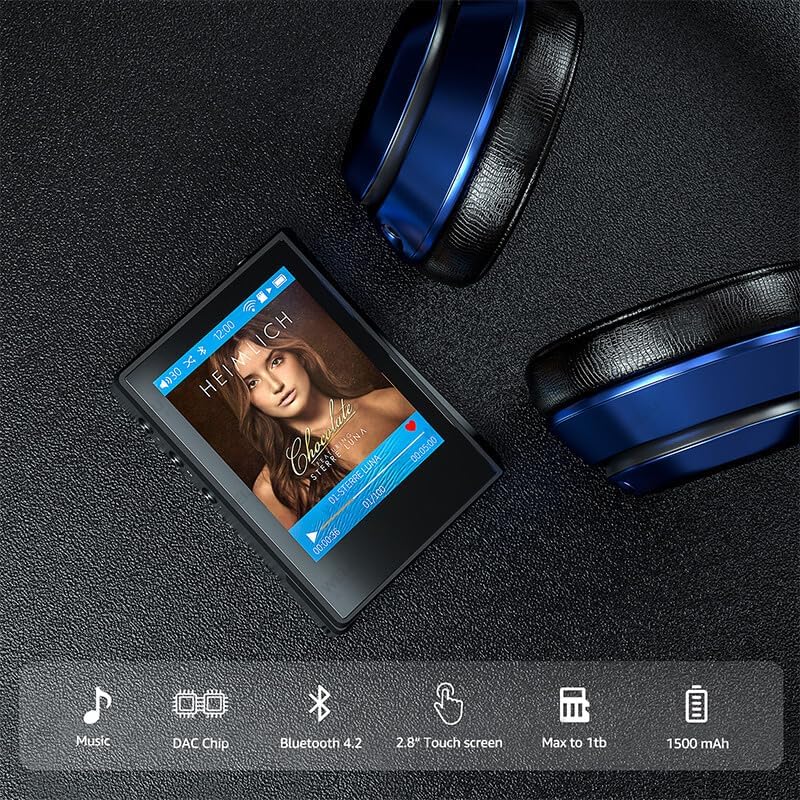 Surfans F22 Portable HiFi MP3 Player – Lossless Music Player with Bluetooth, DAC Chip, Audiobook & E-Book Support – 2.8" Touchscreen – DSD256, PCM 384kHz – 32GB, up to 1TB