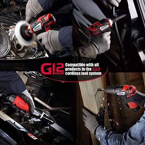 ACDelco G12 Series 12V Cordless Ratchet Combo Kit, 3/8" (45 ft-lbs) & 1/4" (30 ft-lbs), Electric Ratchet Wrench with (1) Li-ion Battery and Charger, 240 RPM, 2-Tool Set with Canvas Bag, ARW1209-K9