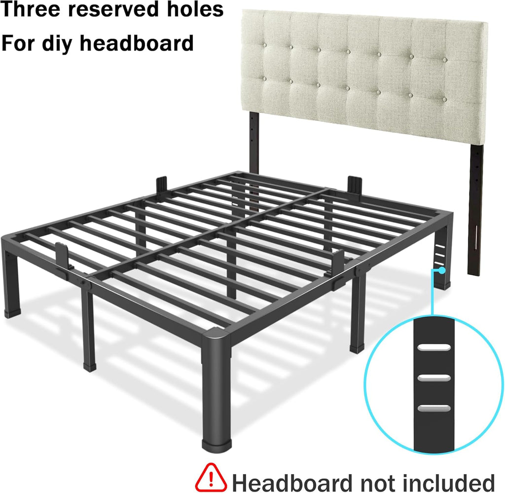 Firpeesy 14 Inch Full Size Bed Frame, Sturdiness Metal Full Platform Bed Frame with Storage, No Box Spring Needed, Noiseless, Ease of Assembly