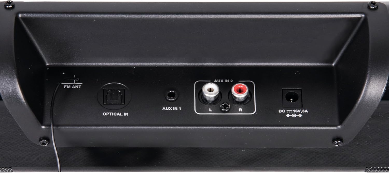 Supersonic SC-1419SBA 37-inch Premium Optical Bluetooth Soundbar System with Alexa, Multi-Room Speaker Connection, RCA Line, Optical in, Free Wi-Fi App, Large LCD Display, FM Radio, 40W RMS Output