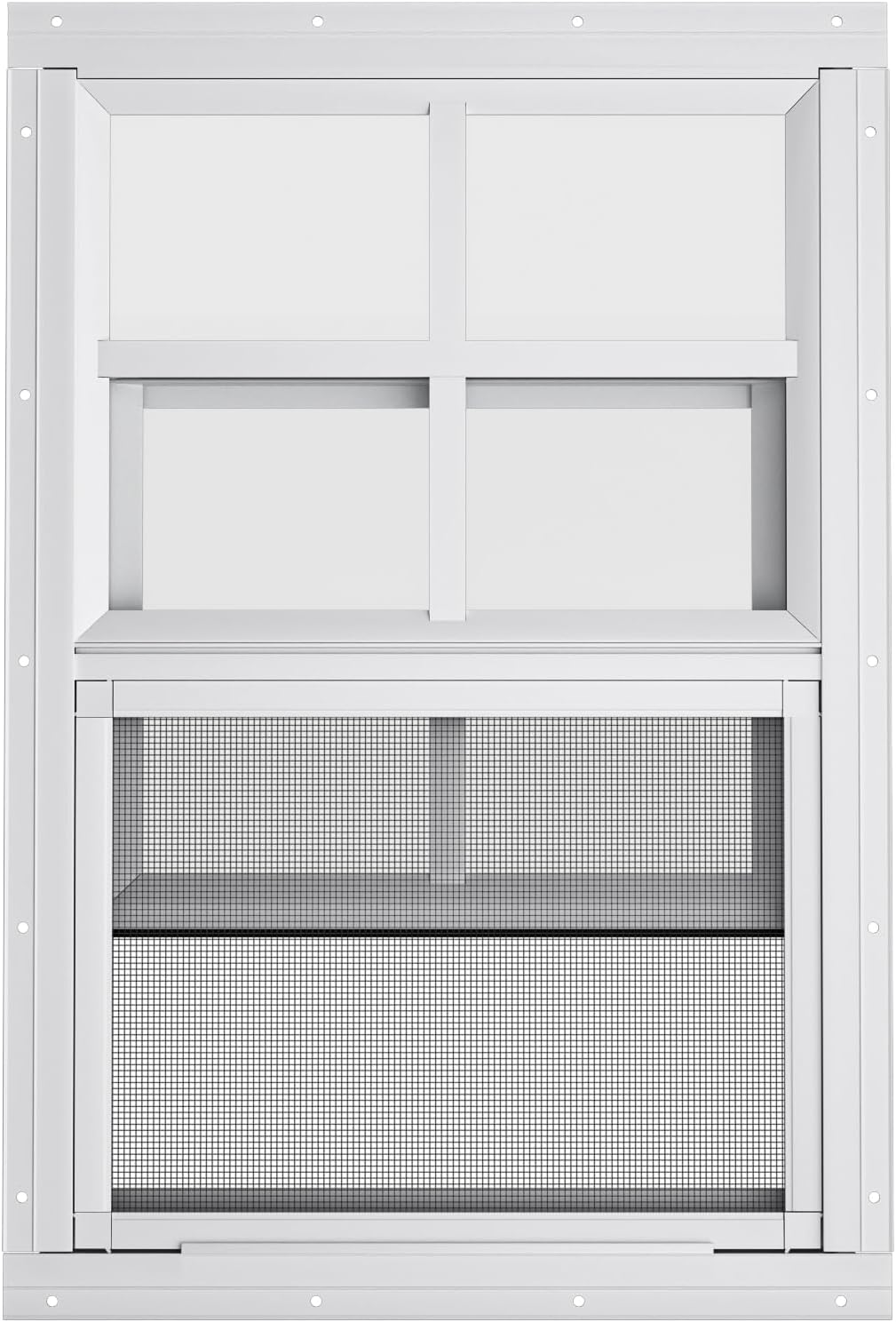 2 Pack Shed Windows 24" x 36" H Flush Mount, White Household Windows for Playhouses, Barns, Chicken Coop