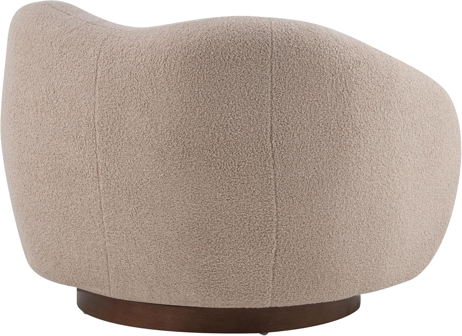 Christopher Knight Home Beckie Boucle Upholstered 360° Swivel Accent Chair, Living Room Barrel Swivel Chair with Wooden Base, Modern Club Chair with Rotation, Light Brown