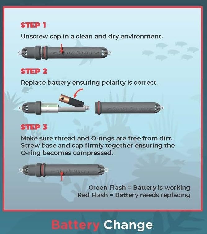Shark Guard – Electronic Fishing Gear, 1000 ft Depth Rated, AA Battery Powered, Scientifically Tested Shark Deterrent for Anglers