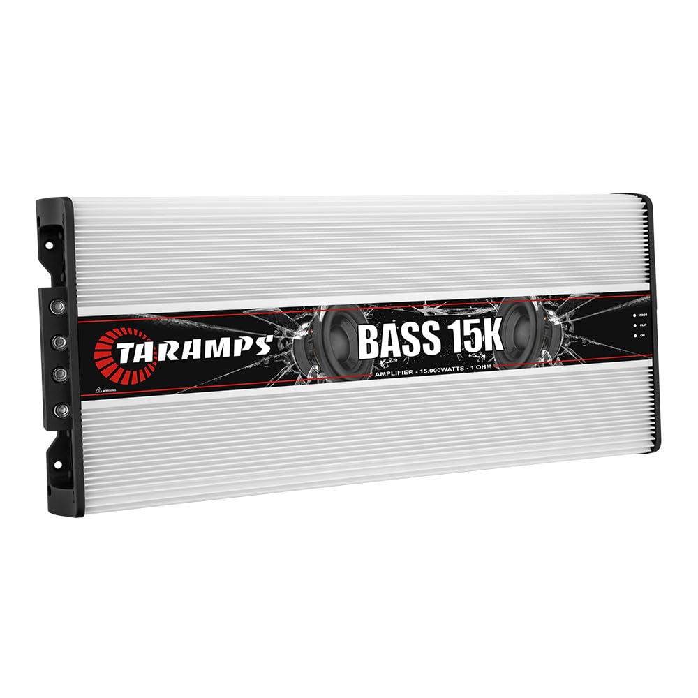 Taramps Bass 15k 1 Ohm 1 Channel 15000 Watts RMS, Mosfet Amplifier with EQ BASS, Gain Control, Class D, Monoblock Digital, Car Audio Amp, Great for Subwoofers
