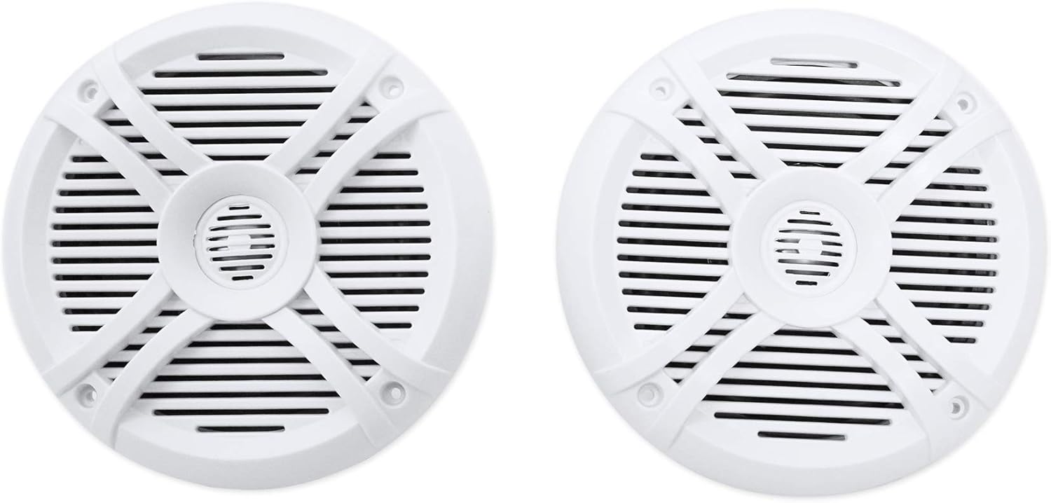 Rockville RXM-S6 Bundle: 2600W Marine 6-Ch Amplifier with PA Mic, (4) RMSTS65W 6.5 in 800W Per Pair 2-Way Boat Speakers, (2) RWB70W 250W Wakeboard Tower Speakers, RMWK4 4 AWG Amp Install Kit, 8-Items