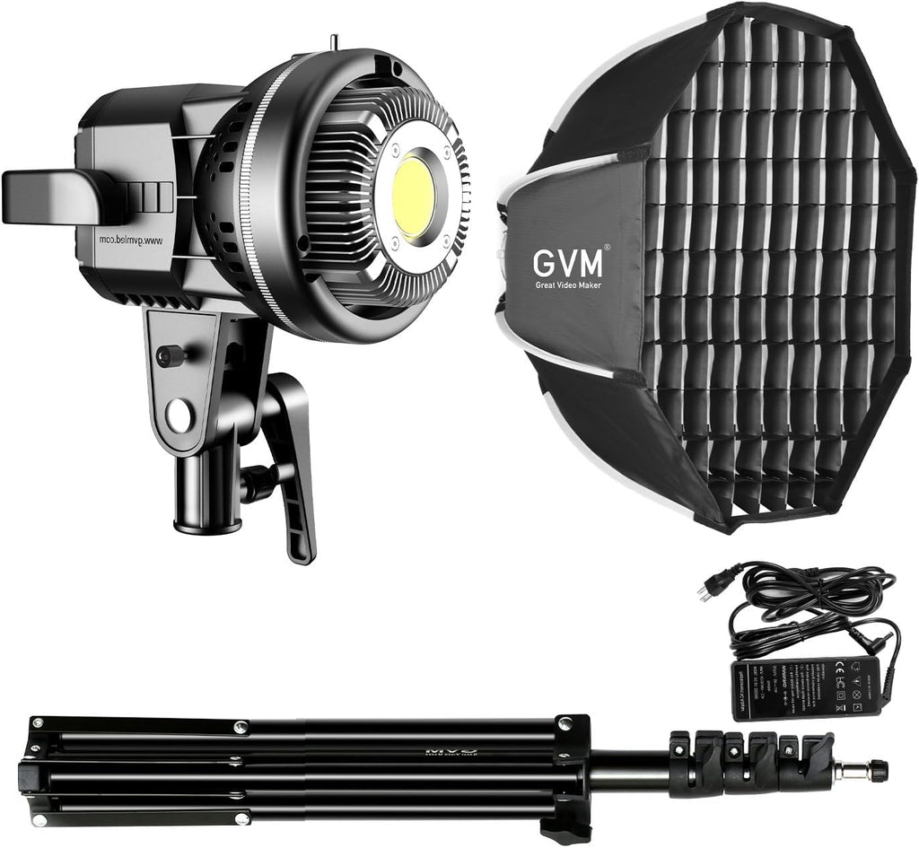 GVM 80W Softbox Lighting Kit with APP Control, Professional Studio Photography Lighting with Digital Display, LED Video Light Color Temperature 5600K and CRI 97+ for Portrait Product Fashion Shoot