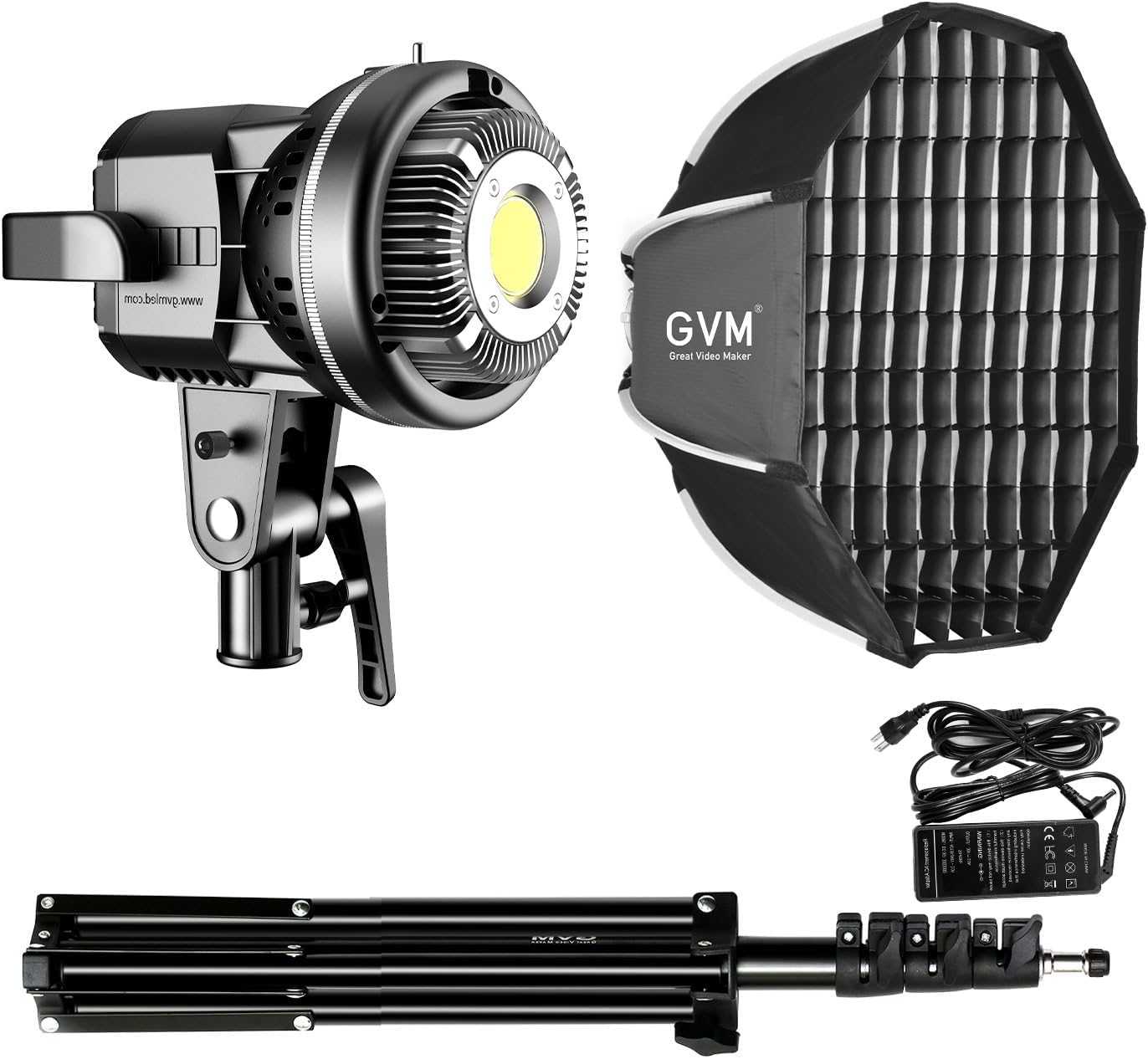 GVM 80W Softbox Lighting Kit with APP Control, Professional Studio Photography Lighting with Digital Display, LED Video Light Color Temperature 5600K and CRI 97+ for Portrait Product Fashion Shoot