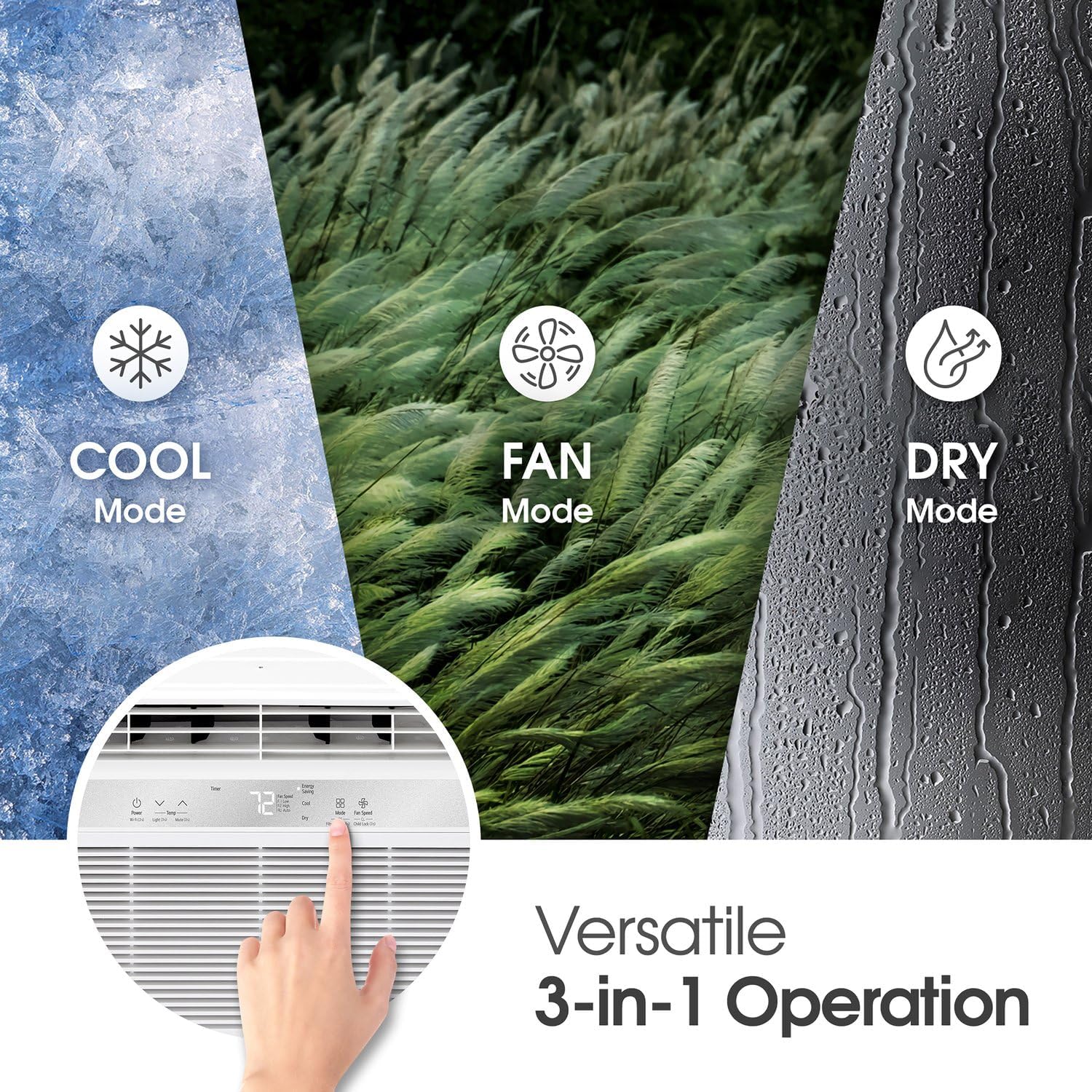 LG 8,000 BTU Smart Window Air Conditioner with Dehumidifier, 115V, Window AC for Medium Rooms up to 350 Sq. Ft., Window Unit AC with Remote Control, 3 Speeds, Auto-Restart, 24-Hour Timer, White