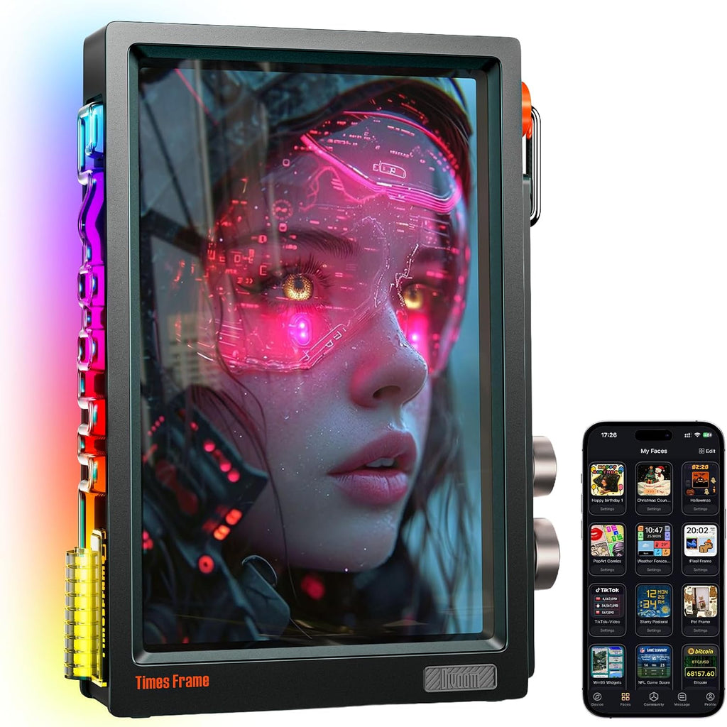Divoom TimesFrame – 10.1" WiFi 6 Digital Picture Frame & Smart Desk Display, No Subscription | 64GB | Send Photos, Videos & AI Styles + Live Widgets (Weather, Calendar, etc)–Perfect Personalized Gift