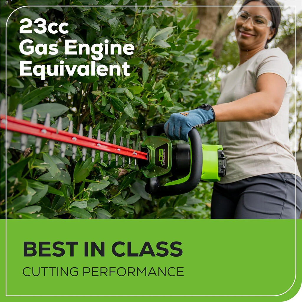 Greenworks 60V 26" Brushless Cordless Battery-Powered Hedge Trimmer, 2.0Ah Battery and Charger Included