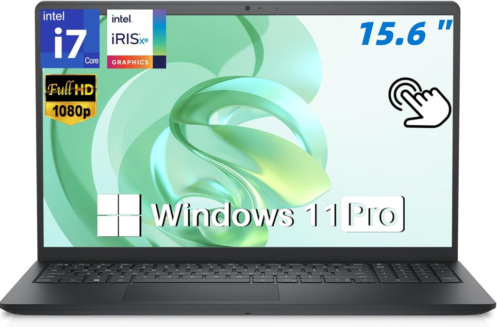 Dell 15 Laptop Touchscreen, Intel Iris Xe(Beats UHD Graphics), 16GB RAM(Dual-Channel), 1TB SSD, Intel 13th i7-1355U(10-Core), 15.6" FHD Anti-Glare Display, Wi-Fi 6, Long Battery Life, Win 11 Pro