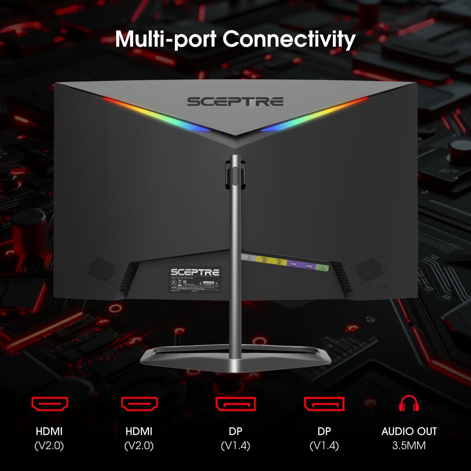 Sceptre Curved 24.5-inch Prime Gaming Monitor up to 240Hz 1080p R1500 1ms DisplayPort x2 HDMI x2 Blue Light Shift Build-in Speakers, Machine Black 2025 (C255B-FWT240 Series)