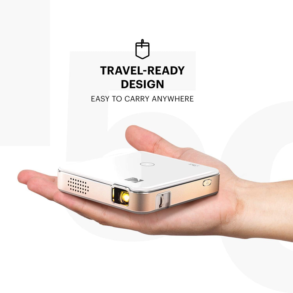 KODAK Luma 150 Pocket Projector | Portable Movie Projector w/ Built-In Speaker for Home & Office Produces Images Up to 150” - Includes Soft Case