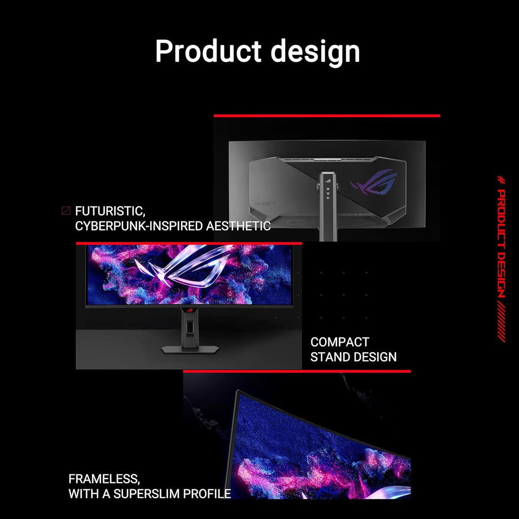 ASUS ROG Strix 34” Ultrawide QD-OLED HDR Gaming Monitor (XG34WCDG) - 3440x1440, 175Hz, 0.03ms, OLED Care Pro, True 10-bit, G-SYNC Compatible, DisplayWidget, Extreme Low Motion Blur, 3 yr Warranty