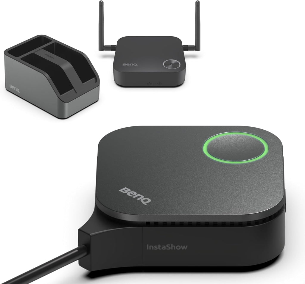 BenQ InstaShow WDC15, 4K UHD Wireless Presentation System with USB-C & HDMI Button, No App Required, USB Touchscreen Control,128-bit Encryption and CVSS 4.0 Certification for Secure presentations