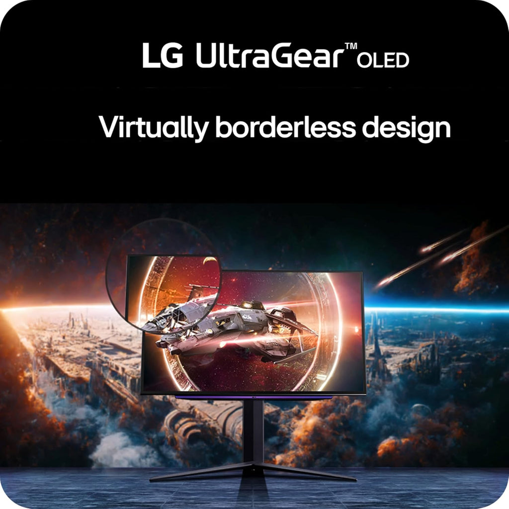 LG ‎27GS93QE 27-inch Ultragear OLED Gaming Monitor QHD 1440p 240Hz 0.03ms DisplayHDR True Black 400 AMD FreeSync Premium Pro NVIDIA G-Sync HDMI 2.1 DisplayPort Tilt/Height/Pivot Stand Black