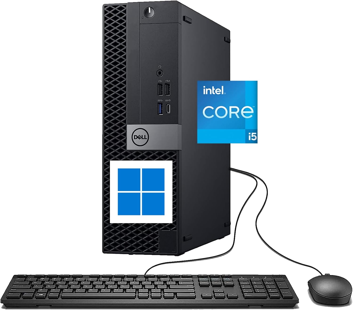 Dell Desktop Computer 7050 SFF, Win11 PC Desktop 7050, Intel Core i5-6th, 8GB RAM, 256GB SSD, WiFi, Bluetooth, Keyboard & Mouse, OptiPlex i5 PC (Renewed)