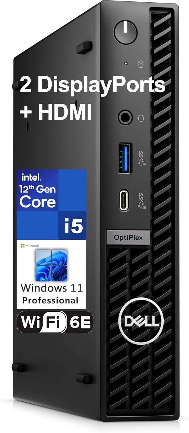 Dell OptiPlex 7020 MFF Mini PC 7000 Micro Form Factor Business Desktop Computer, Intel Hexa-Core i5-12500T, 16GB DDR5 RAM, 512GB PCIe SSD, WiFi6E, 2 DisplayPort + HDMI, Windows 11 Pro